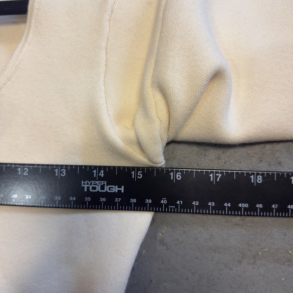 YAGI Cream Zip Up Cardigan Long Sleeve Thumbhole Scoop Neck Top Medium NEW - Picture 7 of 7